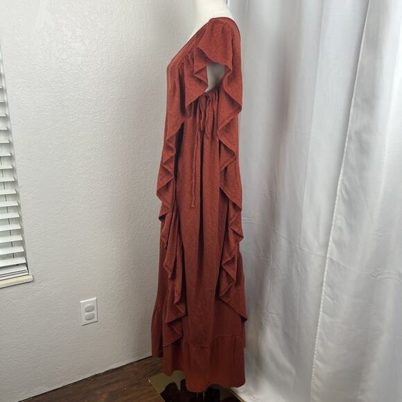 Free People Beach Maxi Dress Womens Small Rust Elisa Goddesscore Boho Resort - Picture 4 of 12